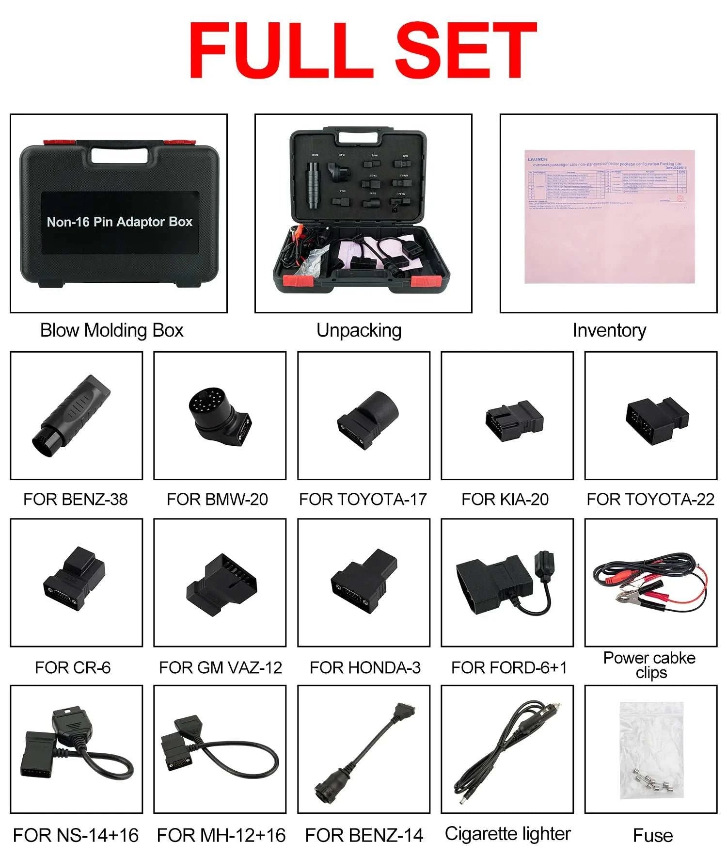 X431 Non-16 Pin Adaptor Box for Old Cars OBD1 Connector Support for CRP919E/ BT/ PRO ELITE