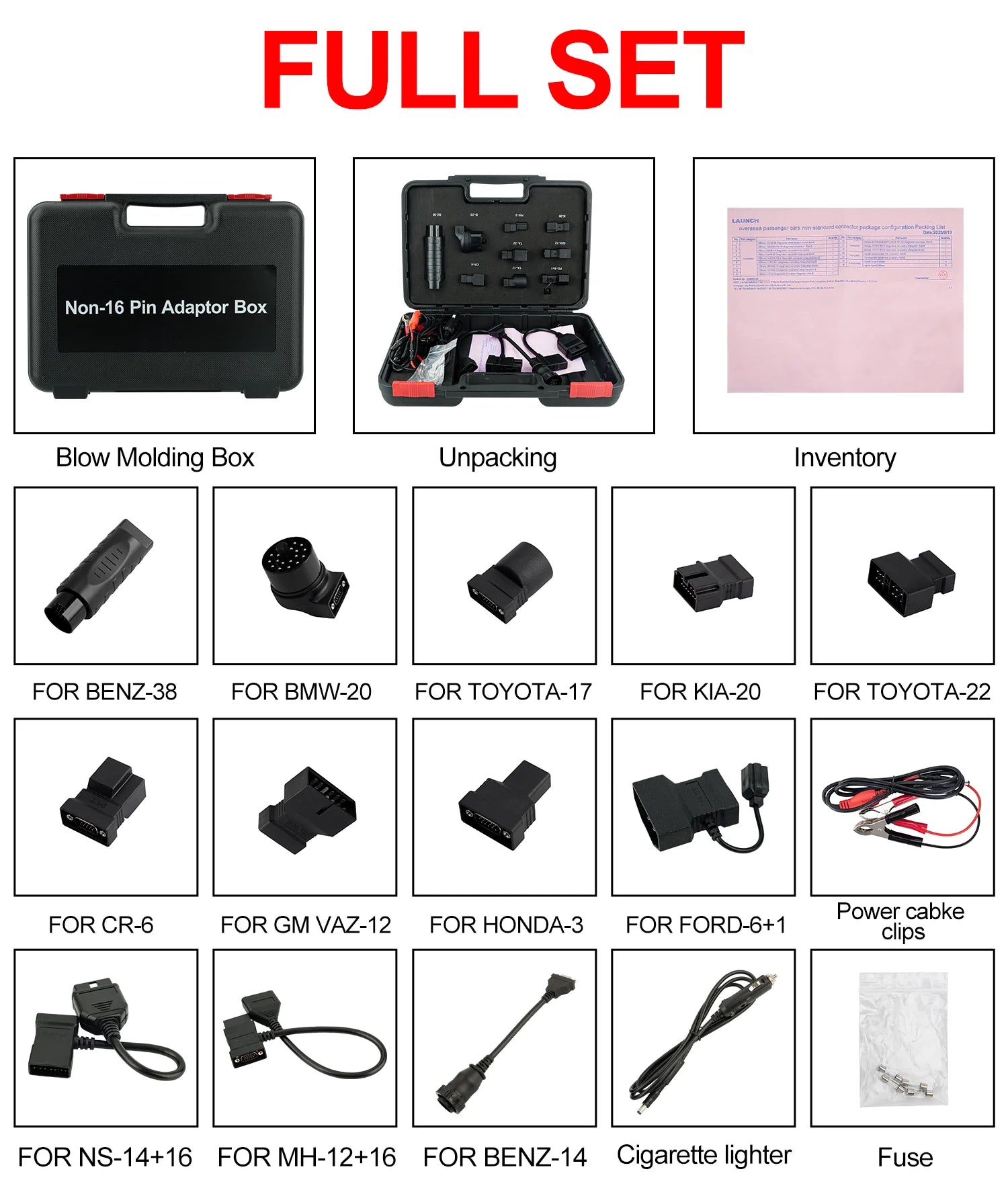 X431 Non-16 Pin Adaptor Box for Old Cars OBD1 Connector Support for CRP919E/ BT/ PRO ELITE