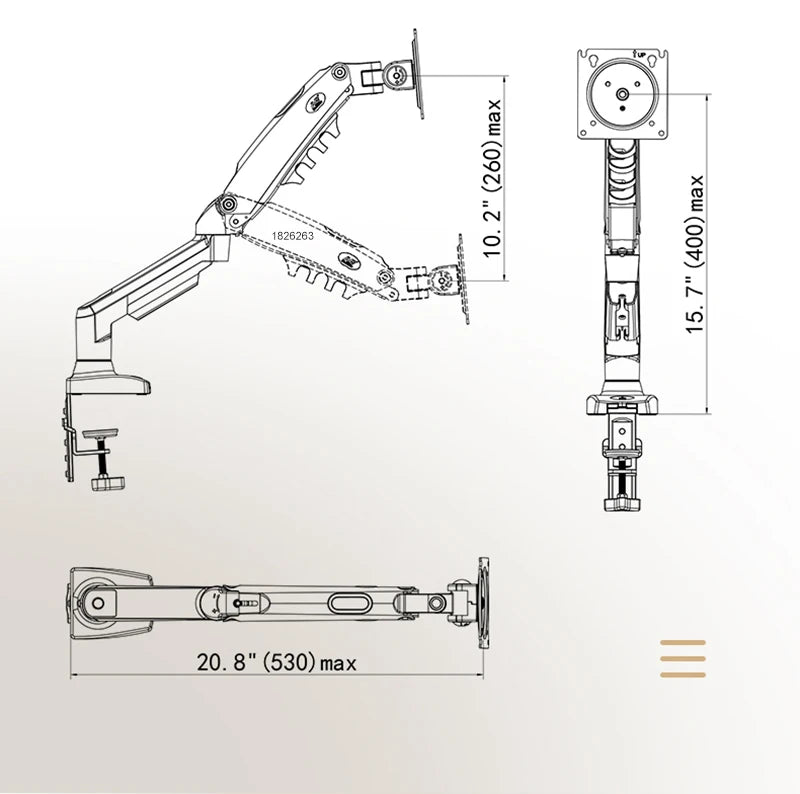 NB F80 Desktop Gas Spring 17-30" LCD LED Monitor Holder Mount Arm Full Motion Display Stand Loading 2-9 Kgs