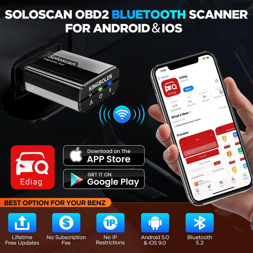 Kingbolen Soloscan for Audi Diagnostic Tool OBD2 Scanner ECU Coding Lifetime Free Update Car Code Reader