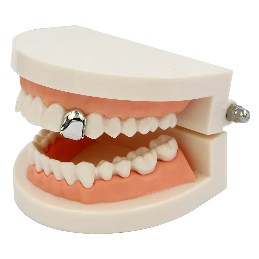 GUCY New Hip Hop Single Tooth Grillz Cap Top & Bottom Grill