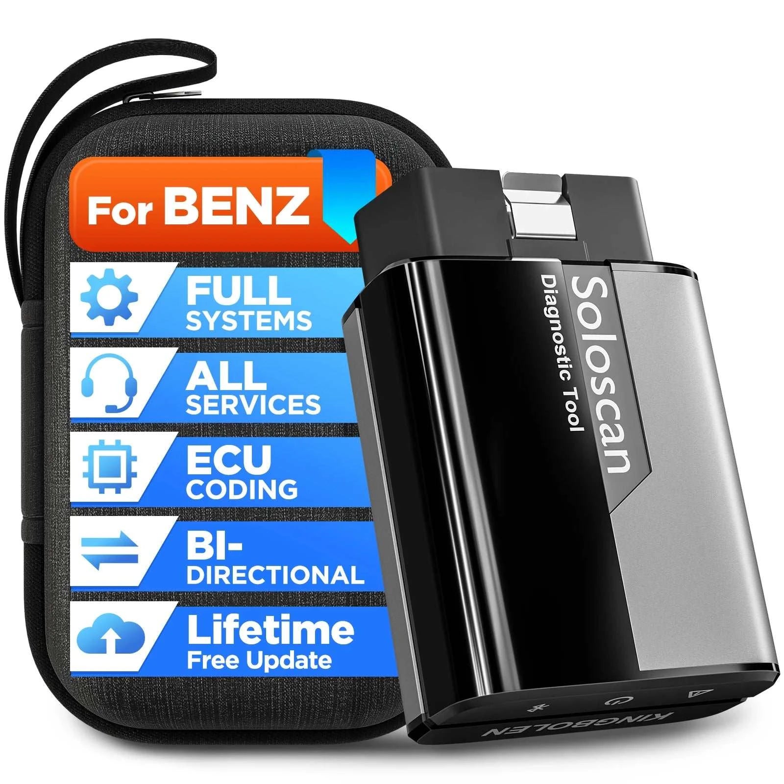 Kingbolen Soloscan OBD2 Audi Diagnostic Scanner with ECU Coding & Lifetime Updates