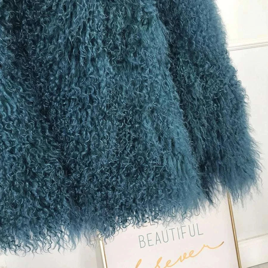 Women's Jacket Cropped Lamb Fur Bolero Jacket Real Mongolian Sheep Fur Coat Luxury Warm New Arrivals