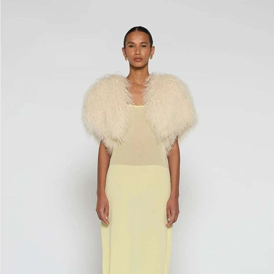 Women's Jacket Cropped Lamb Fur Bolero Jacket Real Mongolian Sheep Fur Coat Luxury Warm New Arrivals