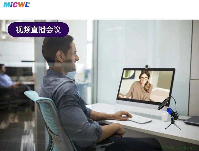 Professional Studio USB Microphone for PC Streaming Gaming YouTube Video Singing Gaming Recording PS4 RGB