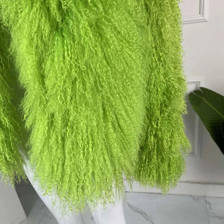 Women's Jacket Cropped Lamb Fur Bolero Jacket Real Mongolian Sheep Fur Coat Luxury Warm New Arrivals