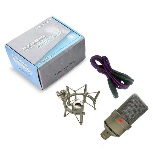 Professional Studio Condenser Microphone PC Computer Laptop Mic Singing Karaoke Streaming Wired Pro Microphn Mike Sound Mikrofon