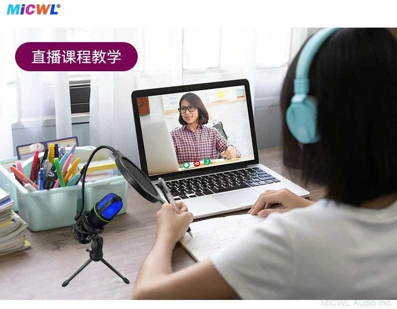 Professional Studio USB Microphone for PC Streaming Gaming YouTube Video Singing Gaming Recording PS4 RGB