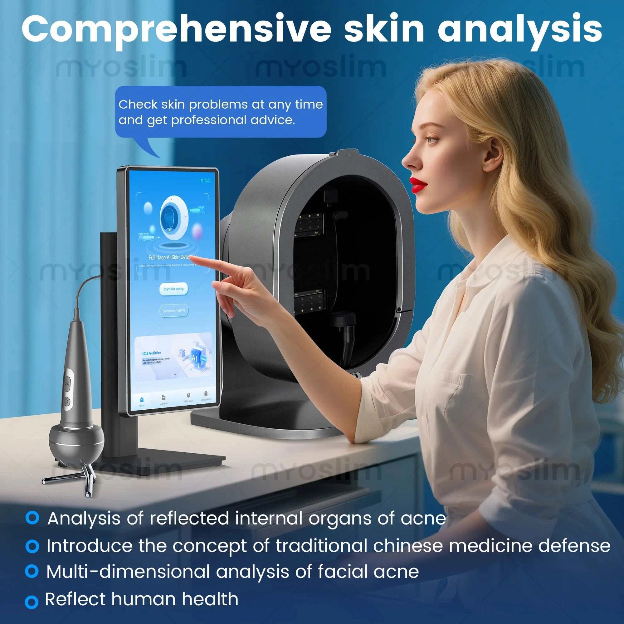 X5 Skin Analyzer Magic Mirror 3D Digital Facial Analyzer AI Intelligent Imaging Instrument Detector Scalp Health Detection