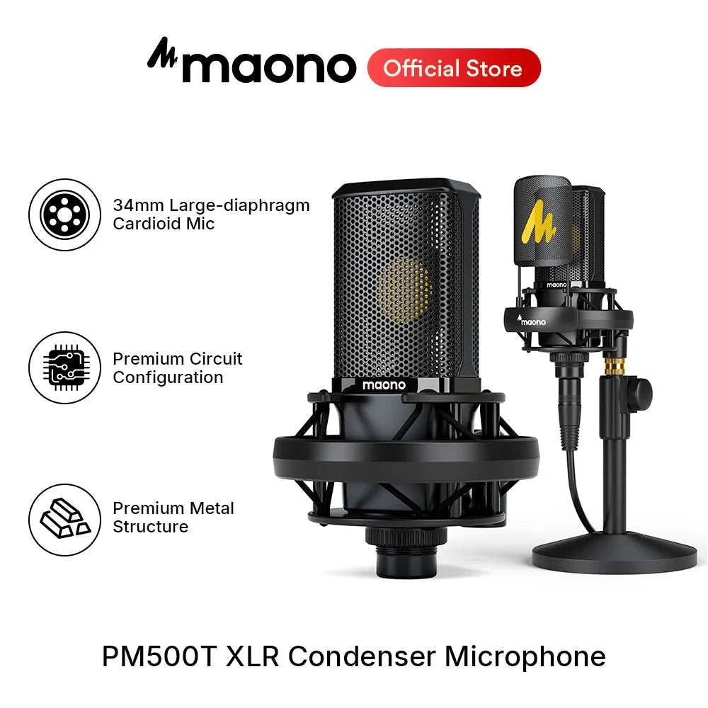 Unleash Your Creativity with the PM500T XLR Condenser Microphone - Perfect for Recording, Podcasting, Streaming, and DJing!
