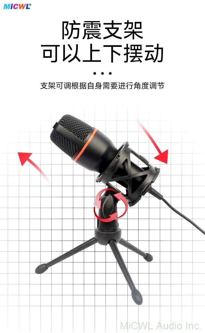 Professional Studio USB Microphone for PC Streaming Gaming YouTube Video Singing Gaming Recording PS4 RGB