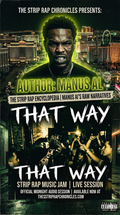V3gasboi's "That Way" audio session cover featuring a city skyline, bold text, and a central image of a man.